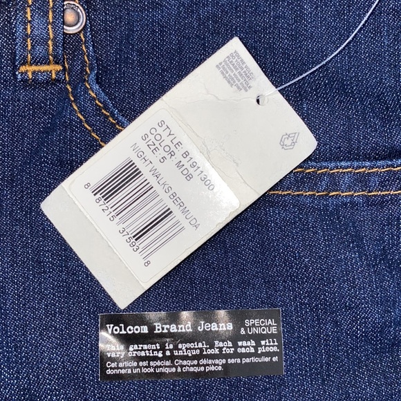 NWT 💙 Volcom Night Walks Skinny Bermuda Dark LOW RISE Size 5 - Picture 12 of 12